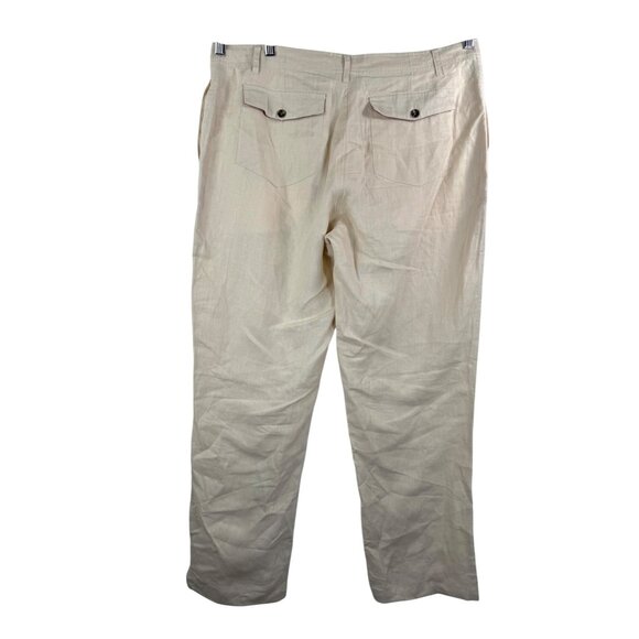 Island Importer mens loose fit linen pants Cream 90s coastal money sz 38 - Picture 3 of 8